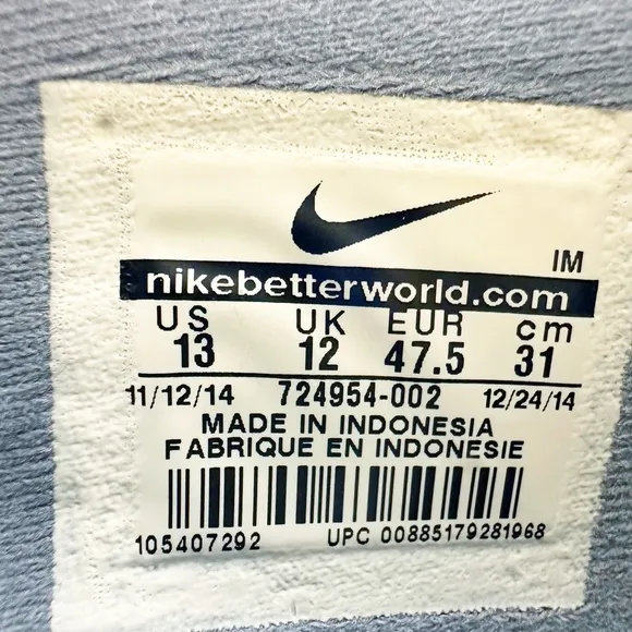 Nike SB Zoom Mens Skateboarding Shoes Size 13 Grey Suede Gum Sneakers 724954-002