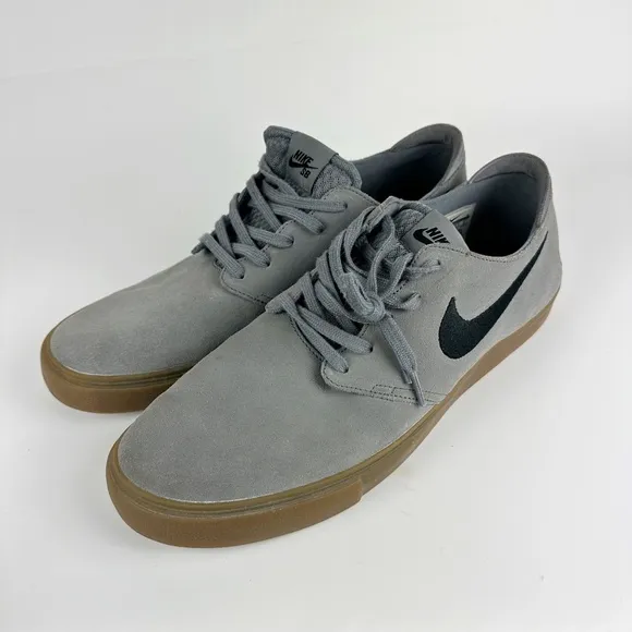 Nike SB Zoom Mens Skateboarding Shoes Size 13 Grey Suede Gum Sneakers 724954-002