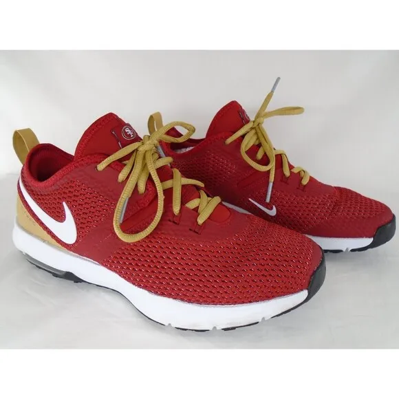 Nike SF 49ERS Shoes NFL Men's 8.5 AR0518-600 San Francisco Red Gold