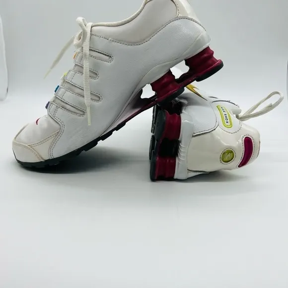 NIKE SHOX 2013 WHITE YOUTH ATHLETIC SHOES WITH RAINBOW HIGHLIGHTS SIZE 7Y