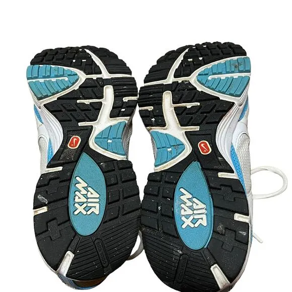 Nike Sneakers Air Max Run Lite Womens Size 7 Running Shoes White Blue 386515-101