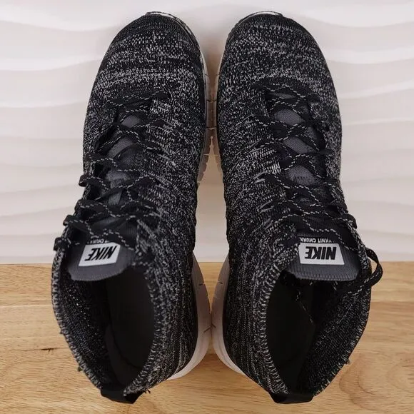 Nike Sneakers‎ Mens Size 9.5 Black White Oreo Free Flyknit Chukka Athletic Shoes