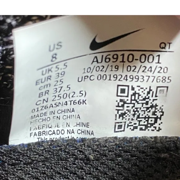 Nike Vapormax Flyknit Oreo Black Gray Running Athletic Shoes Womens 8