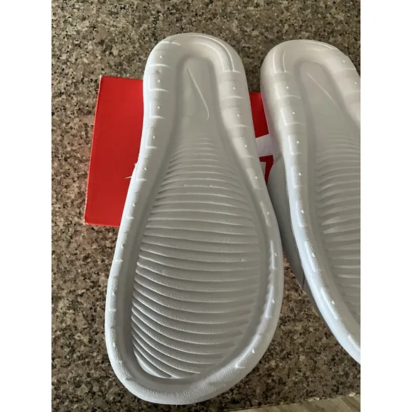 Nike Victori One Slide Sandals WHITE BLACK SWOOSH CN9675-100 SZ:14