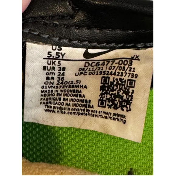 Nike Waffle Trainer 2 Black DC6477-003 Older Kids Size 5.5Y Women Sz 7​​