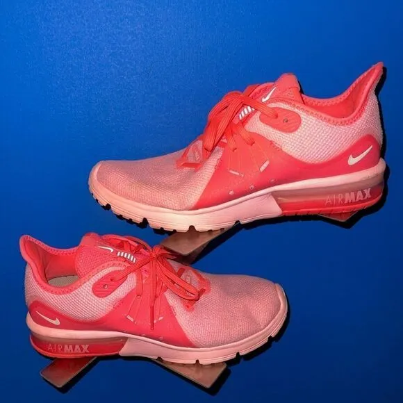 Nike Womens Air Max Sequent 3 908993-601 Pink Running Shoes Sneakers Size 7