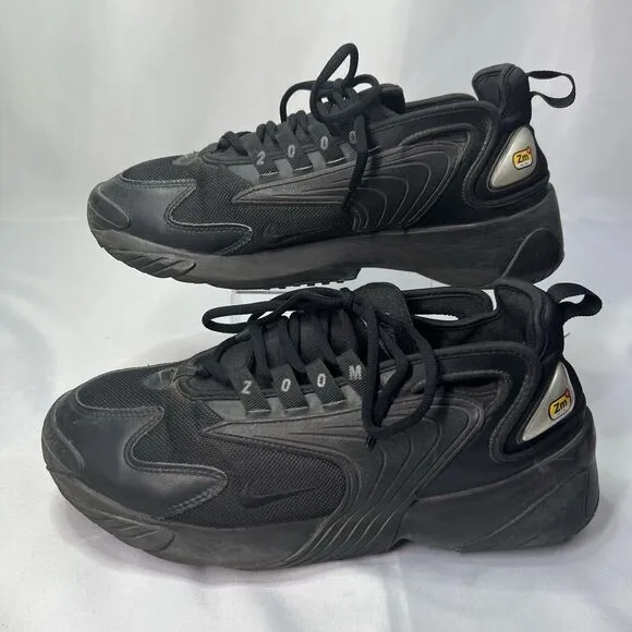 Nike Zoom 2K Triple Black Sneakers Low Top Lace Up Shoes Mens Size 10