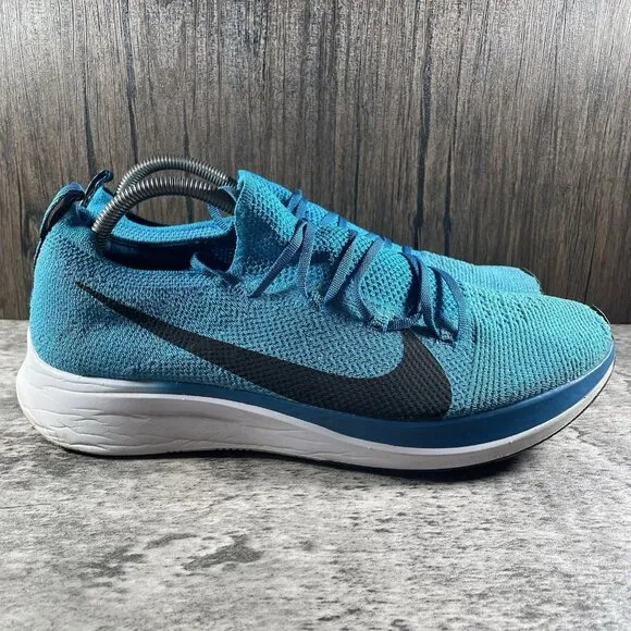Nike Zoom Fly Flyknit Shoes Mens Sz 11.5 Blue White Athletic Trainers Sneakers
