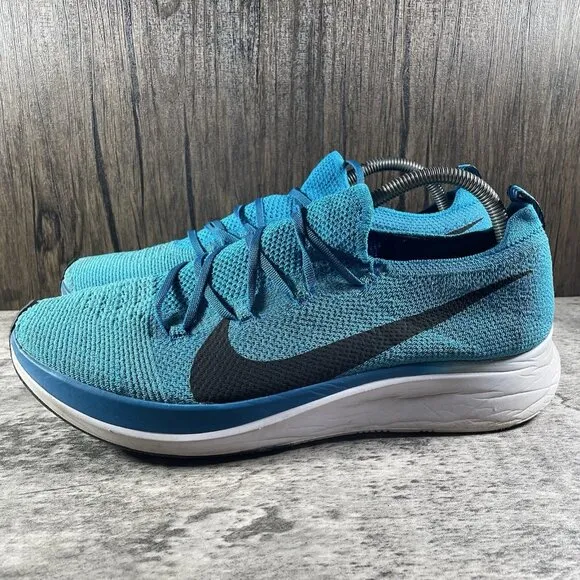 Nike Zoom Fly Flyknit Shoes Mens Sz 11.5 Blue White Athletic Trainers Sneakers