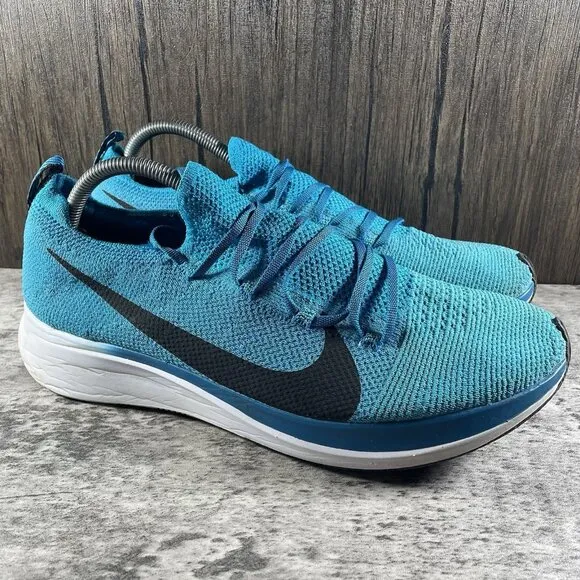 Nike Zoom Fly Flyknit Shoes Mens Sz 11.5 Blue White Athletic Trainers Sneakers