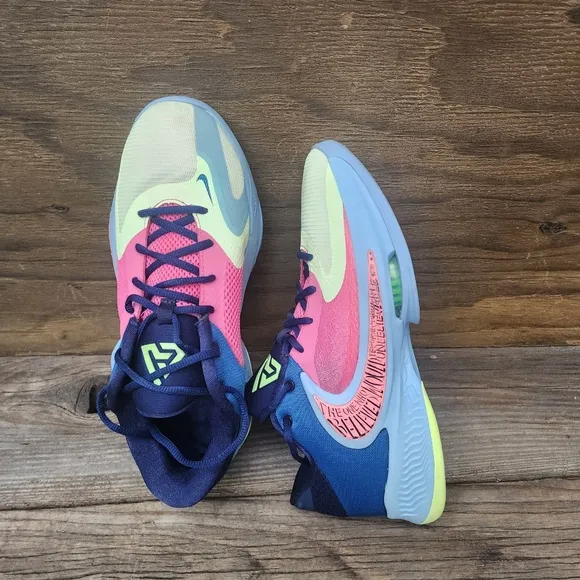 Nike Zoom Freak 4 NRG Unknown Pink Blue Basketball Shoes Size 11