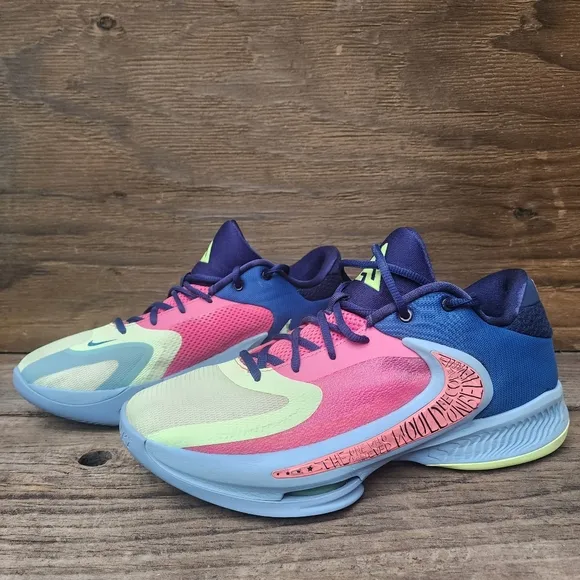 Nike Zoom Freak 4 NRG Unknown Pink Blue Basketball Shoes Size 11