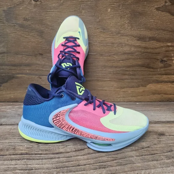 Nike Zoom Freak 4 NRG Unknown Pink Blue Basketball Shoes Size 11
