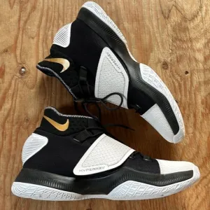 NIKE Zoom Hyperrev Black White Gold 820224-071 Basketball Shoes/Sneakers 10.5