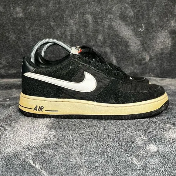 NIKE Air Force 1 Sneaker Black Suede/white Vintage Look  Youth 5.5