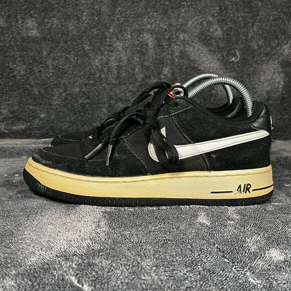NIKE Air Force 1 Sneaker Black Suede/white Vintage Look  Youth 5.5