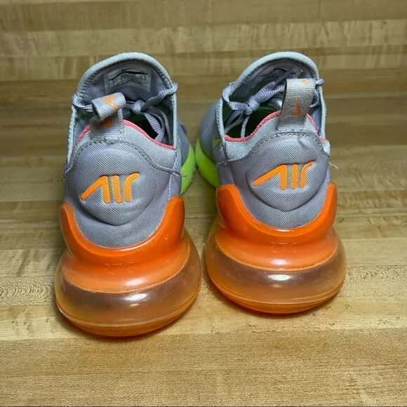 Nike Air Max 270 Mens Running Shoes Grey Volt Orange AH8050-012 Size 11.5