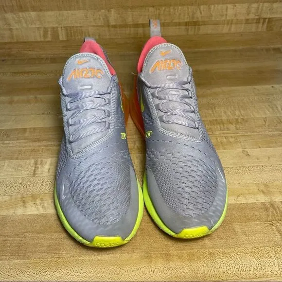 Nike Air Max 270 Mens Running Shoes Grey Volt Orange AH8050-012 Size 11.5