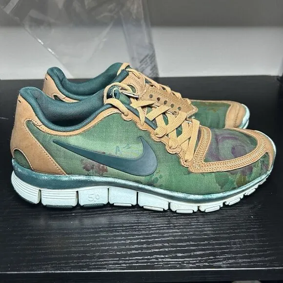 Nike Free 5.0 Liberty Of London Women's Size 10 Running Shoes Sneakers Green