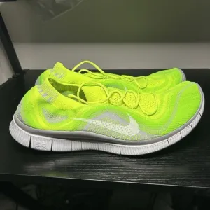 Nike Free Flyknit   5.0 Running Shoes Mens US 14 Volt Wolf Grey Rare 615805-713