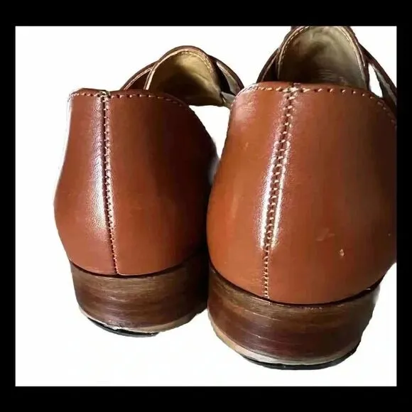 Nisolo Emma d'Orsay Oxford Brandy Shoes Size 8.5