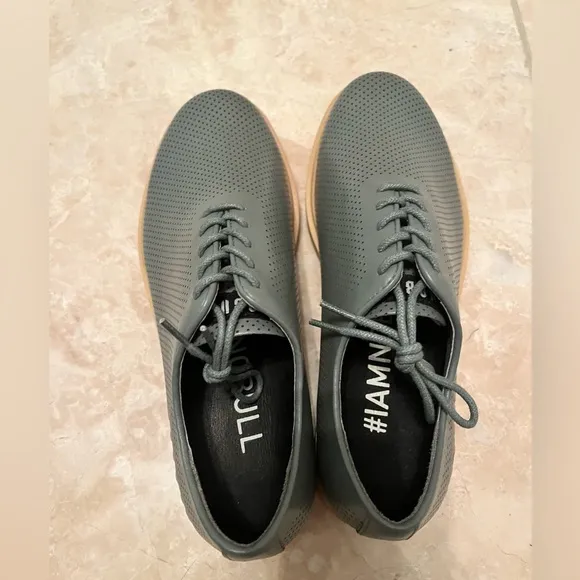 Nobull Gray Leather Grey Dress Shoes Formal Business NWOT M5/W6.5 Oxford Derby