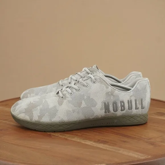NOBULL Mens Trainer Athletic Shoes Sneakers Arctic Gray Camouflage Size 14