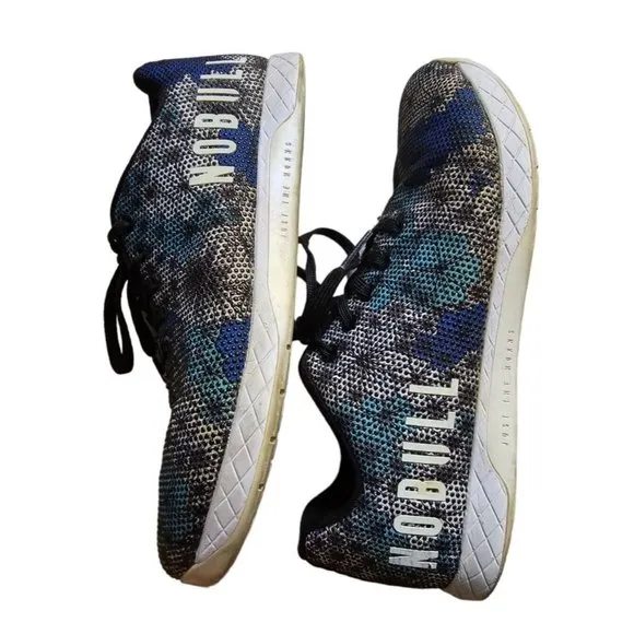 Nobull Midnight Floral Trainer Athletic Shoes Mens Sz 9.5 Women Sz 11 Blue Blac