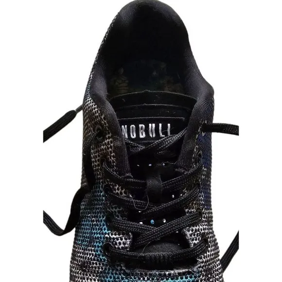 Nobull Midnight Floral Trainer Athletic Shoes Mens Sz 9.5 Women Sz 11 Blue Blac