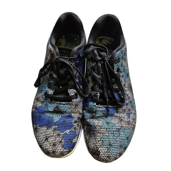 Nobull Midnight Floral Trainer Athletic Shoes Mens Sz 9.5 Women Sz 11 Blue Blac