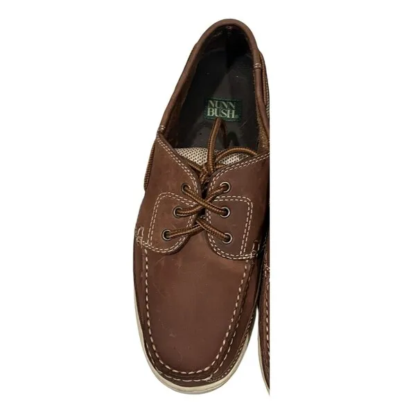 Nunn Bush Bayside Men's Brown 3-Eye Boat Shoes 85608-77 Size 10.5 EUC