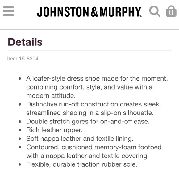 NWOB Johnston &amp; Murphy Reeves Run-Off Venetian Loafers Dress Shoes 11