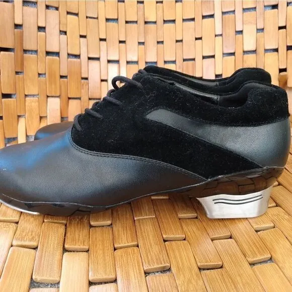 NWOT CAPEZIO Black Lace Up Tapsonic K542 Tele Tone Tap Shoes Size 11.5