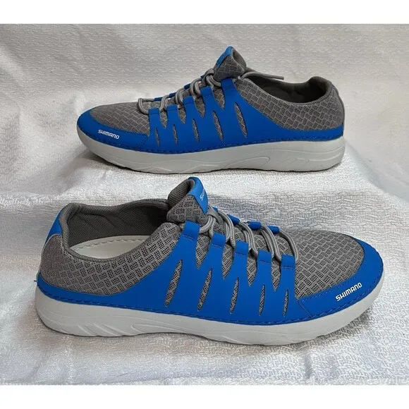 NWOT Shimano Evair Non Marking Quick Dry Boat Shoes Mens 10 Blue Grey Preppy