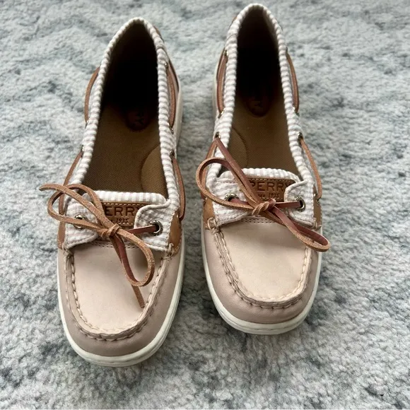 NWOT Sperry Angelfish Boat Shoe Seersucker Topsider Rose Pink Slip-On Shoes