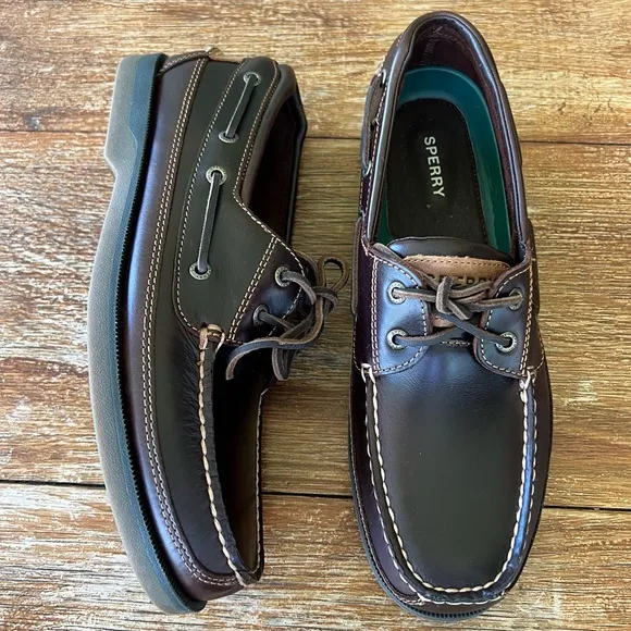 NWOT Sperry Top Sider Mens Mako 2-Eye Amaretto Boat Shoes Size 11 S