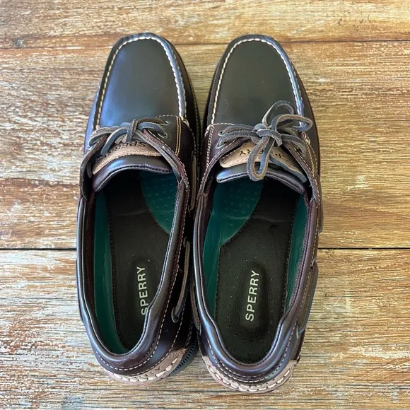 NWOT Sperry Top Sider Mens Mako 2-Eye Amaretto Boat Shoes Size 11 S