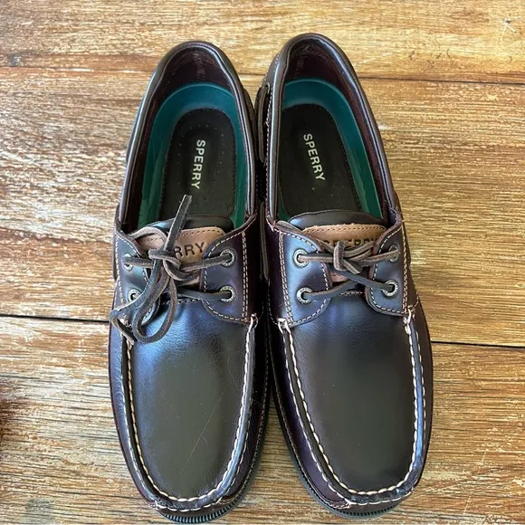 NWOT Sperry Top Sider Mens Mako 2-Eye Amaretto Boat Shoes Size 11 S