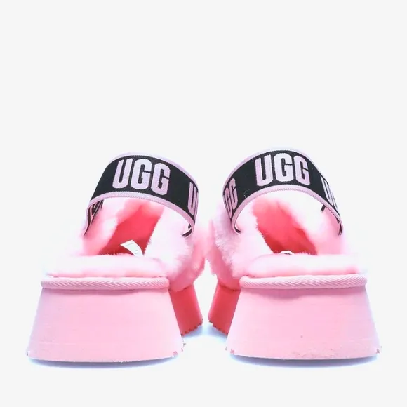 NWOT UGG FLUFF DISCO CROSS ANIMALIA SLIDE PLATFORM SANDALS SIZE 12