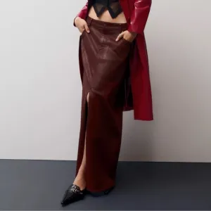 NWT Anthropologie Brown Brick Madi Denim Maxi Skirt
