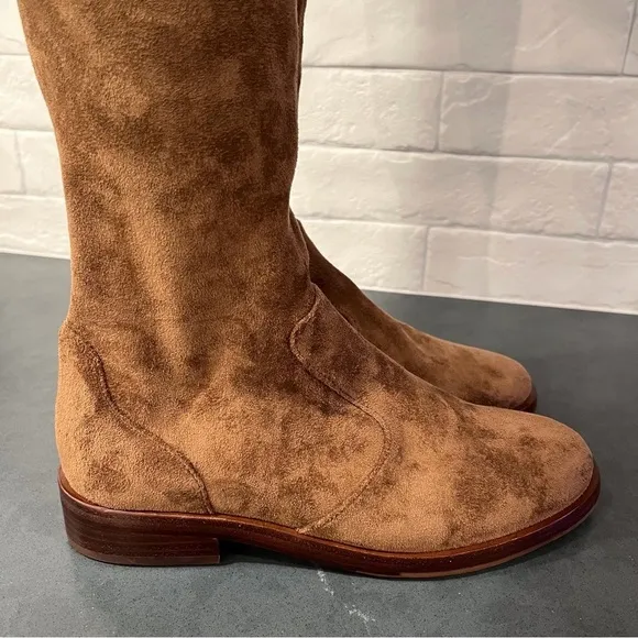 NWT Antonio Melani sz 6 Aleenna brown microsuede OTK boots