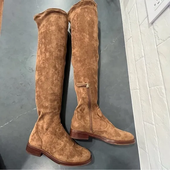 NWT Antonio Melani sz 6 Aleenna brown microsuede OTK boots