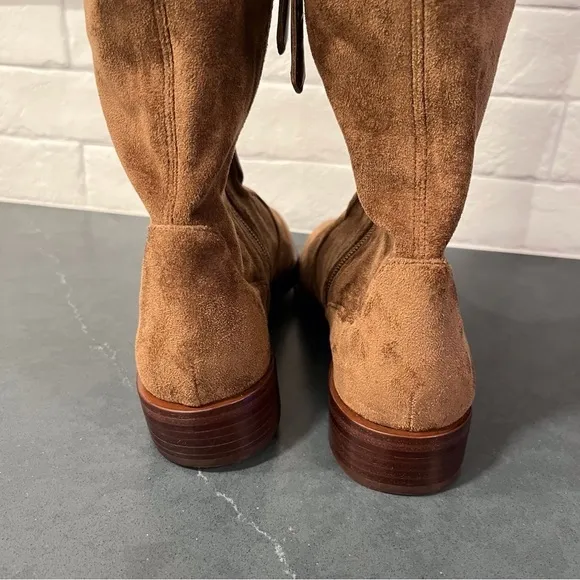 NWT Antonio Melani sz 6 Aleenna brown microsuede OTK boots