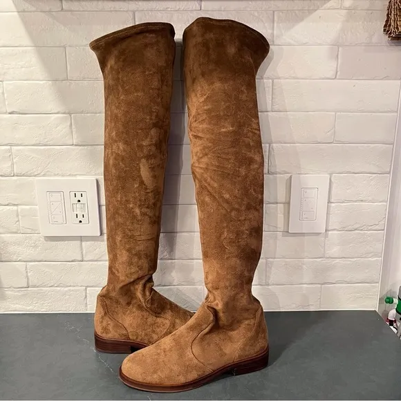 NWT Antonio Melani sz 6 Aleenna brown microsuede OTK boots