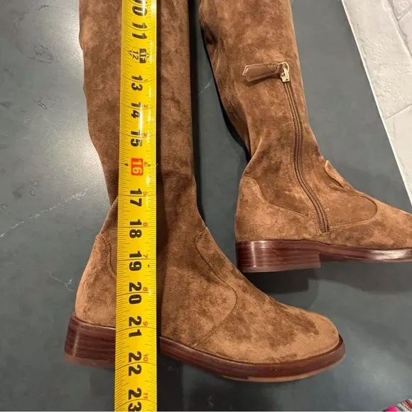 NWT Antonio Melani sz 6 Aleenna brown microsuede OTK boots