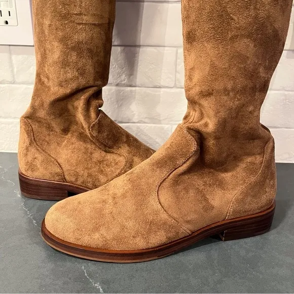 NWT Antonio Melani sz 6 Aleenna brown microsuede OTK boots