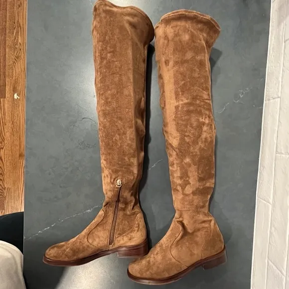 NWT Antonio Melani sz 6 Aleenna brown microsuede OTK boots
