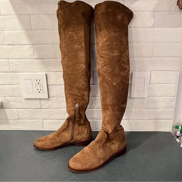 NWT Antonio Melani sz 6 Aleenna brown microsuede OTK boots
