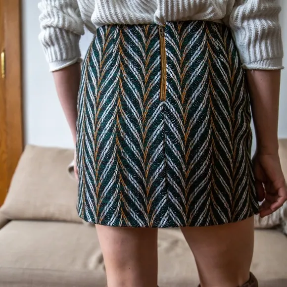 NWT Chevron tweed mini skirt