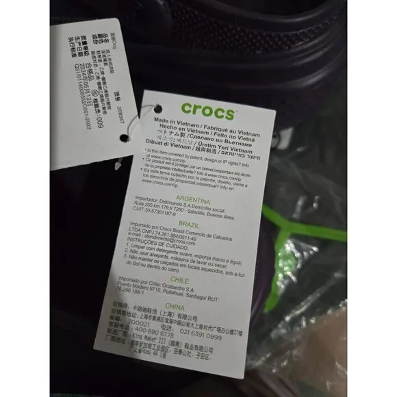 NWT Crocs Purple Stomp Clog Mens 5 Womens 7 Comfort Sandals Summer Chunky Goth